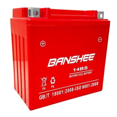 BANSHEE Banshee 14BS-Banshee-013 12V 14Ah YTX14-BS Motorcycle Battery for Harley Davidson - 4 Years Warranty 14BS-Banshee-013